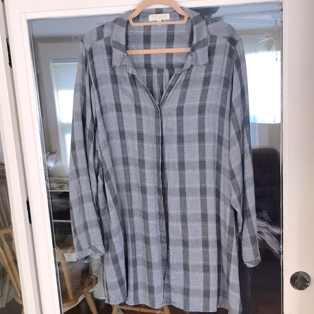 Button front tunic with Lurex detail